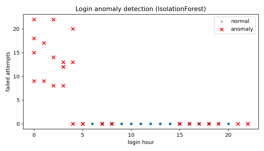 Login anomaly detection (IsolationForest)